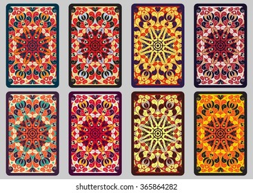 Collection retro cards. Ethnic backgrounds. Card of invitation. Vintage design elements