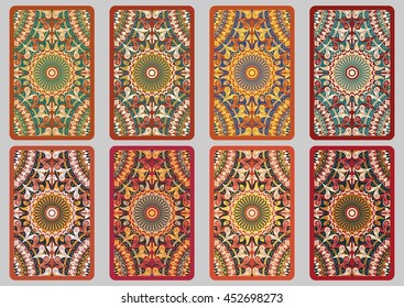 Collection retro cards. Ethnic backgrounds. Card of invitation. Vintage design elements