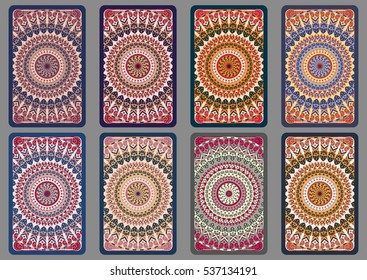Collection retro cards. Ethnic backgrounds. Card of invitation. Vintage design elements