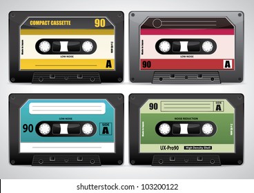 Collection of retro cassette tapes