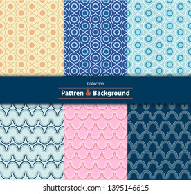 Collection of Retro different vector seamless patterns tiling. Can be used for wallpaper, pattern fills, web page background, cloth, textures ornaments