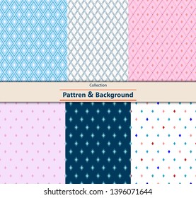 Collection of Retro different vector seamless patterns tiling. Can be used for wallpaper, pattern fills, web page background, cloth, textures ornaments