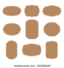 Collection retro labels on the background. Vector.