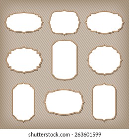 Collection retro labels on the background. Vector.