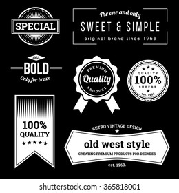 Collection of retro labels with retro vintage styled design. Vector illustration.