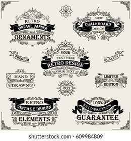 Collection retro linear black frames