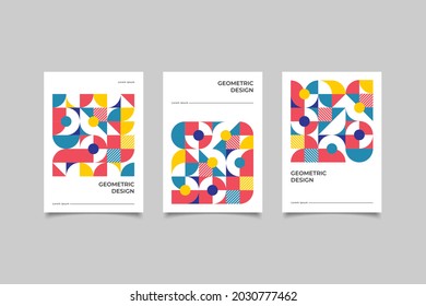 collection retro mosaic business cover geometric design vector illustration eps 10