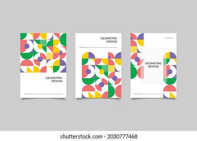 collection retro mosaic business cover geometric design vector illustration eps 10