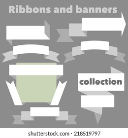 The collection of retro ribbons banners for your business