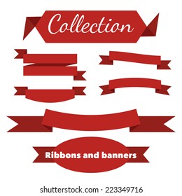 The collection of retro ribbons banners for your business