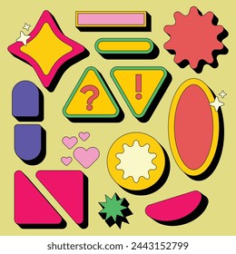 Colección formas retro, 90s Retro Vector Set, ilustración vectorial aislada