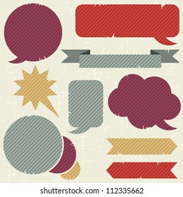 Collection of retro speech bubbles and dialog balloons