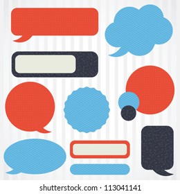 Collection of retro speech bubbles and dialog balloons