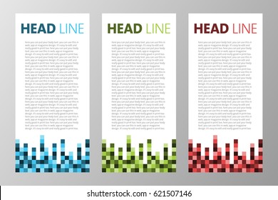 Collection of retro square blocks, pixels text box for web, app, magazine... etc. Colorful Vector Template.