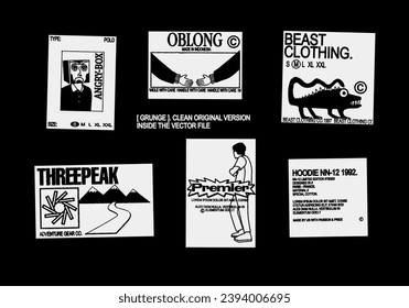 collection of retro vintage clothing tag or label inspired graphics. label patch