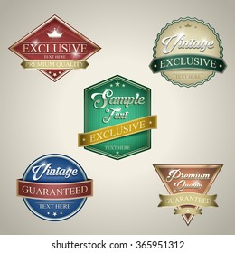 Collection of retro vintage stickers colorful design labels