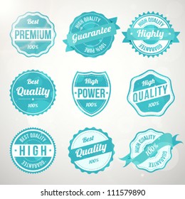 Collection of retro vintage turquoise design labels