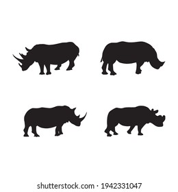 collection of rhino animal silhouettes