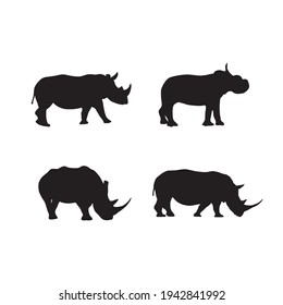 collection of rhino animal silhouettes