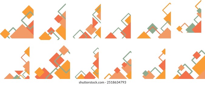 Collection Rhombus Corner Vector Art