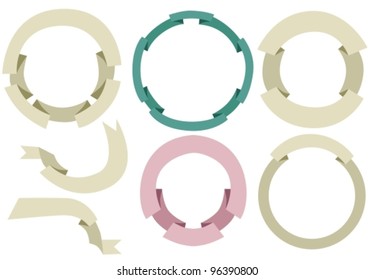 Collection of ribbon Labels with place for text,vector  illustration