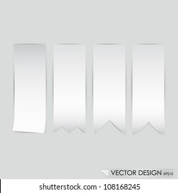 Collection of ribbon promotional products design, ready for your message. Vector illustration.