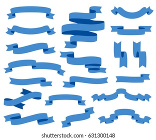 Collection of Ribbons - With blue - vector eps10