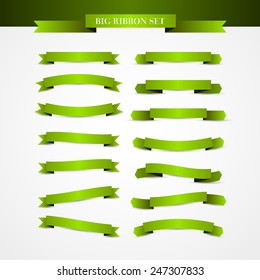 Collection of Ribbons - With green ribbons - vector eps10