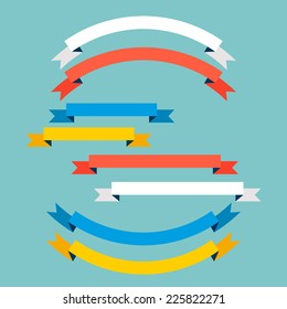 Collection of ribbons for your design. Vector set. 