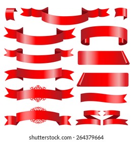 Collection ribbons for your design. Vector illustration