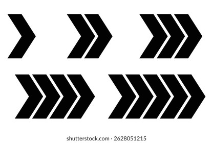 Sammlung von Pfeil-rechts-Symbol, Vektorgrafik

