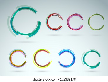 Collection of rings for advertising. Vector illustration