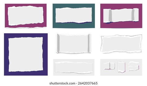 Collection of Ripped Torn Paper Texture for Background or Different Purposes Art Design