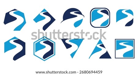 Collection river and road logo design inspiration