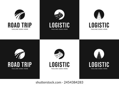 Collection of road logo design symbol template vector illustration