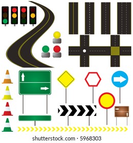 collection of road markings and sign that can be used in your own design