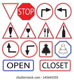 Collection of road symbol. Vector 