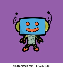 A collection of robots for kids, perfect for stickers, doodles, cartoon, t shirt design, childish