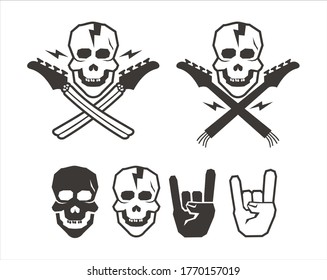 A collection of rock n 'roll skull vectors.