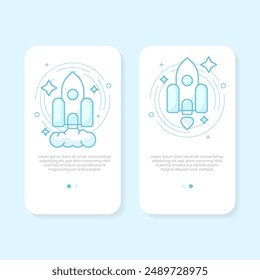 Colección de ilustraciones de cohetes para el kit de interfaz de usuario de pantalla de incorporación