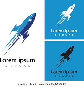 Una colección de logotipos de cohetes en varios colores y estilos, perfecta para empresas y marcas que buscan una identidad visual moderna y dinámica.