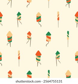 Collection of Rocket Vector Seamless Pattern illustration Design