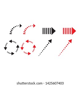 Collection of rod arrows icons set