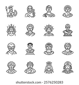 Collection of Roman Character Linear Icons 

