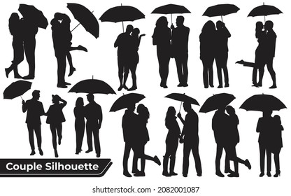 Collection of Romantic Couple silhouettes in different poses