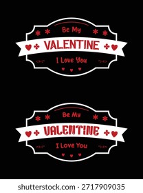 Colección de Vectores románticos de San Valentín para ropa, tarjetas de felicitación y carteles.