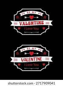 Coleção de românticos gráficos vetor Valentine para vestuário, cartões de saudação e cartazes.