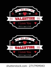 Coleção de românticos gráficos vetor Valentine para vestuário, cartões de saudação e cartazes.