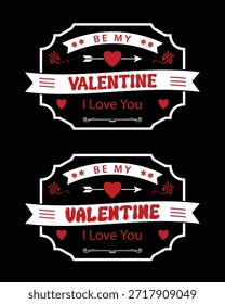 Collection of romantic Valentine vector graphics for apparel, greeting cards and posters.