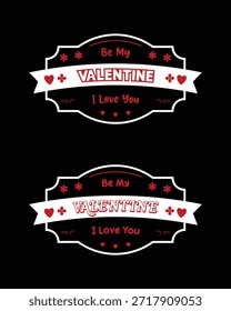 Colección de Vectores románticos de San Valentín para ropa, tarjetas de felicitación y carteles.